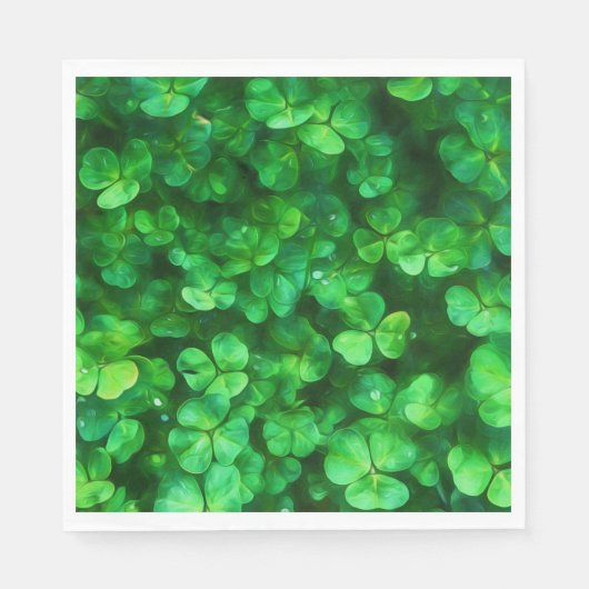 Lucky Celtic Irish Green Shamrocks Servetten (Voorkant)