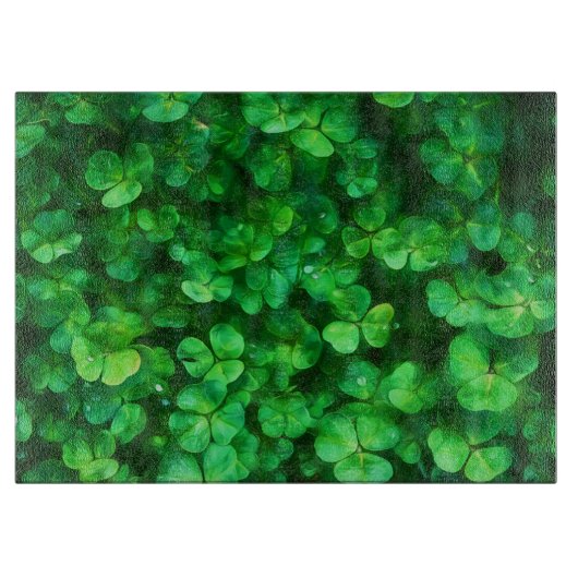 Lucky Celtic Irish Green Shamrocks Snijplank (Voorkant)