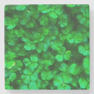 Lucky Celtic Irish Green Shamrocks Stenen Onderzetter