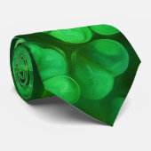 Lucky Celtic Irish Green Shamrocks Stropdas (Opgerold)