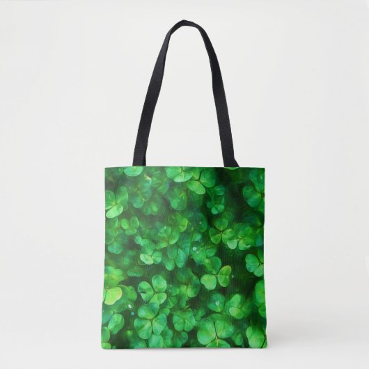 Lucky Celtic Irish Green Shamrocks Tote Bag (Voorkant)