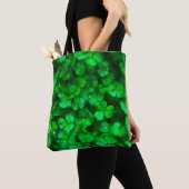 Lucky Celtic Irish Green Shamrocks Tote Bag (Dichtbij)