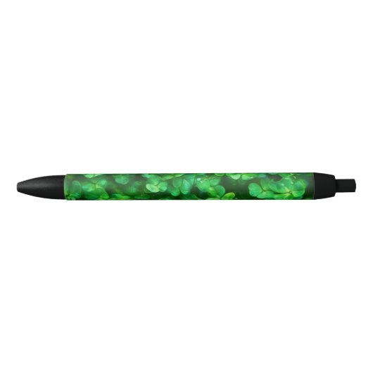 Lucky Celtic Irish Green Shamrocks Zwarte Inkt Pen (Voorkant)