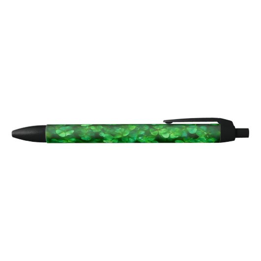 Lucky Celtic Irish Green Shamrocks Zwarte Inkt Pen (Bovenkant)