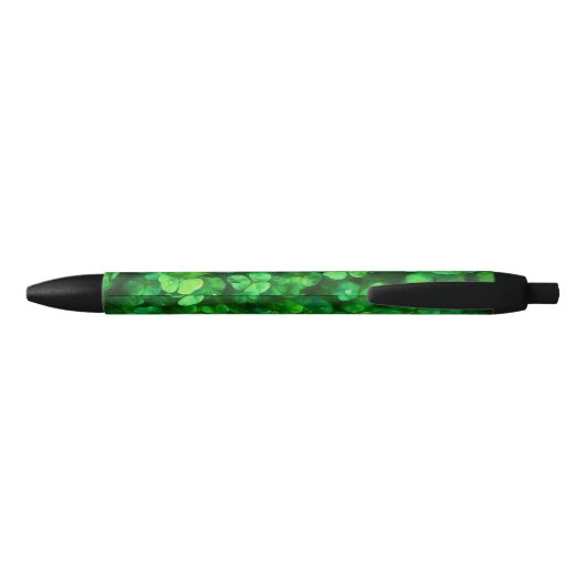 Lucky Celtic Irish Green Shamrocks Zwarte Inkt Pen (Achterkant)