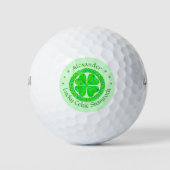 Lucky Celtic Shamrock 4 Leaf Clover Green Irish Golfballen (Voorkant)