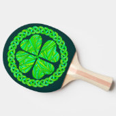 Lucky Celtic Shamrock Four Leaf Clover Tafeltennisbatje (Zijkant)