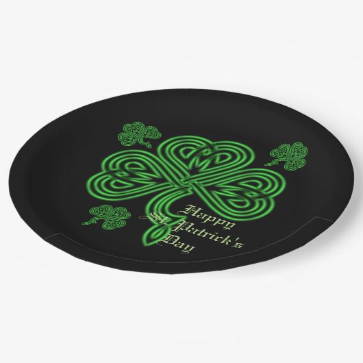Lucky Celtic Shamrock Paper-Borden Papieren Bordje (Gekanteld)