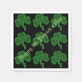 Lucky Celtic Shamrock Pattern Napkins Servetten (Voorkant)