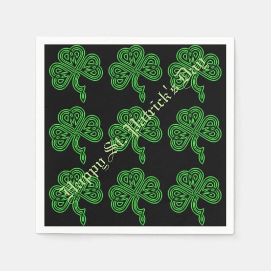 Lucky Celtic Shamrock Pattern Napkins Servetten (Voorkant)