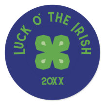 Lucky Charm Abstracte 4-Leaf Clover op Blauw
