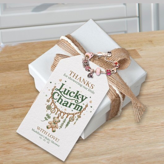 Lucky Charm Armband Baby shower Favoriet Label Cadeaulabel