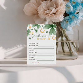 Lucky Charm Baby Predictions Card Kaart