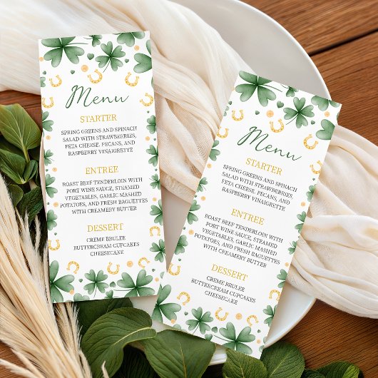 Lucky Charm Baby Shower 4x9 Menu kaart
