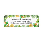 Lucky Charm Baby shower adreslabel Etiket (Voorkant)