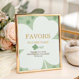 Lucky Charm Baby Shower Favors Sign Reclamebord Met Voetstuk