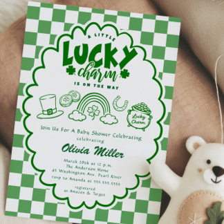 Lucky Charm Baby Shower Invitation Kaart