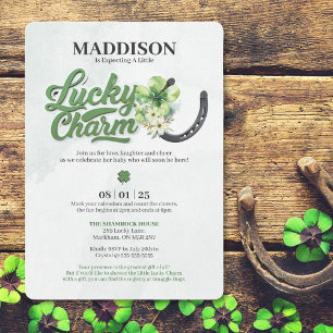 Lucky Charm Baby shower Invitation Kaart