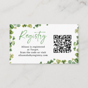 Lucky Charm Baby shower Registry Kaarten