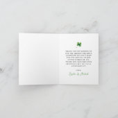 Lucky Charm Baby shower Shamrock bedankkaart (Binnen)