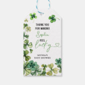 Lucky Charm Baby shower Shamrock Clover Cadeaulabel (Voorkant)