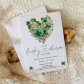 Lucky Charm Baby shower Shamrock Clover Kaart