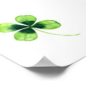 Lucky Charm Baby shower Shamrock Clover Poster (Hoek)