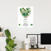 Lucky Charm Baby shower Shamrock Clover Poster (Thuiskantoor)