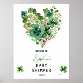 Lucky Charm Baby shower Shamrock Clover Poster (Voorkant)