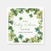 Lucky Charm Baby shower Shamrock Clover Servet (Voorkant)