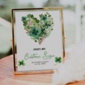 Lucky Charm Baby shower Shamrock Custom Sign Poster