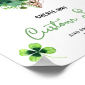 Lucky Charm Baby shower Shamrock Custom Sign Poster (Hoek)