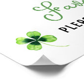 Lucky Charm Baby shower Shamrock gunstteken Poster (Hoek)