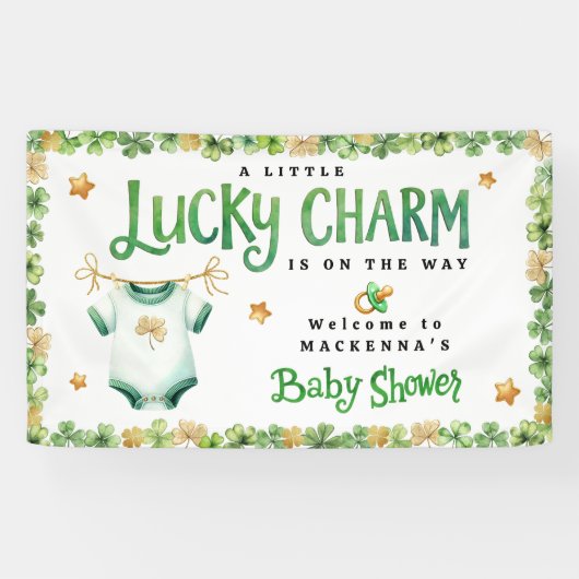 Lucky Charm-Baby shower Spandoek (Horizontaal)