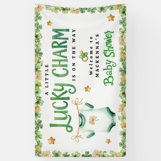 Lucky Charm-Baby shower Spandoek (Verticaal)