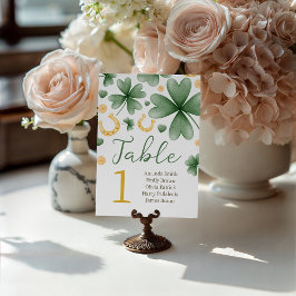 Lucky Charm Baby Shower Table Number Reclamebord Met Voetstuk