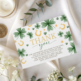 Lucky Charm Baby Shower Thank You Card Informatiekaartje