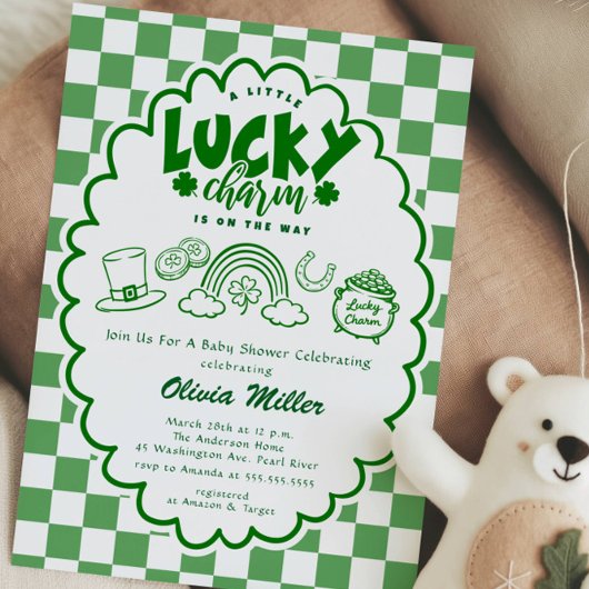 Lucky Charm Baby Shower Uitnodiging
