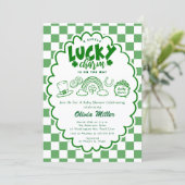 Lucky Charm Baby Shower Uitnodiging (Staand voorkant)