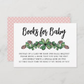 Lucky Charm Boeken Voor Baby Meisje Baby shower Informatiekaartje (Voorkant / Achterkant)