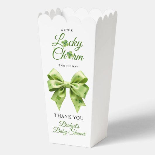 Lucky charm bow St. Patrick's Day baby shower Bedankdoosjes (Achterkant)