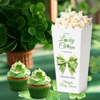 Lucky charm bow St. Patrick's Day baby shower Bedankdoosjes