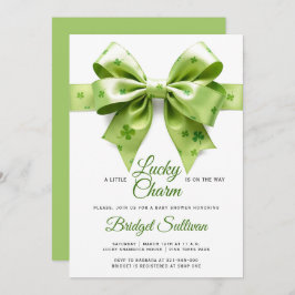 Lucky Charm Bow St. Patrick's Day baby shower Kaart