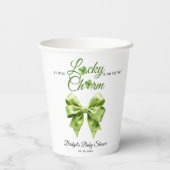 Lucky Charm Bow St. Patrick's Day baby shower Papieren Bekers (Achterkant)