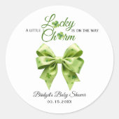 Lucky Charm Bow St. Patrick's Day baby shower Ronde Sticker (Voorkant)