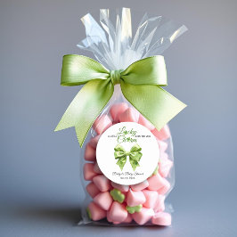 Lucky Charm Bow St. Patrick's Day baby shower Ronde Sticker