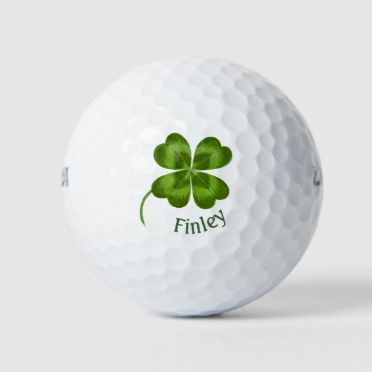 Lucky Charm Clover  Gepersonaliseerd Goed Luck Golfballen (Voorkant)
