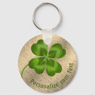 Lucky Charm Clover  Gepersonaliseerd Goed Luck Sleutelhanger