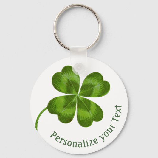Lucky Charm Clover  Gepersonaliseerd Goed Luck Sleutelhanger (Voorkant)