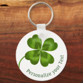 Lucky Charm Clover  Gepersonaliseerd Goed Luck Sleutelhanger (Voorkant)